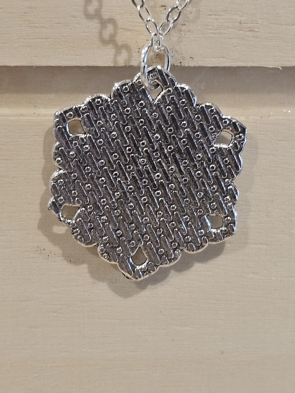 Louis Vuitton Piece In Pendant On 20" Silver Plated Necklace - Picture 4 of 4